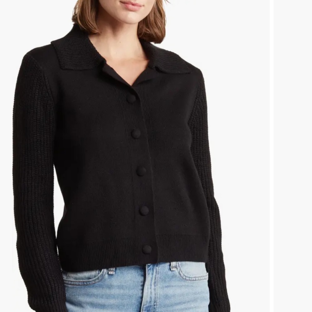 Black Crop Cardigan